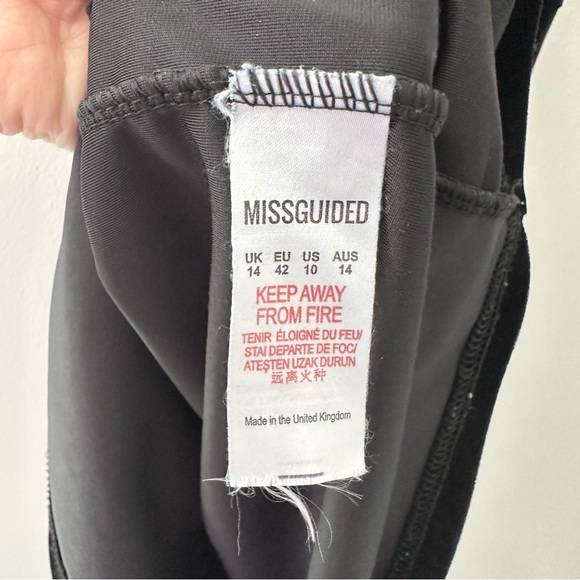 Missguided (10) Black Velour Mini Dress with Slit - Picture 8 of 9